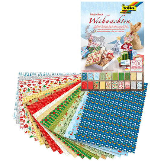 folia Motivblock Weihnachten farbsortiert 270 g/qm 1 Block | 47249