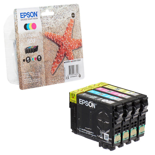 EPSON 603/T03U64 schwarz, cyan, magenta, gelb Druckerpatronen, 4er-Set | C13T03U64010 | 1 Pack = 4 St.