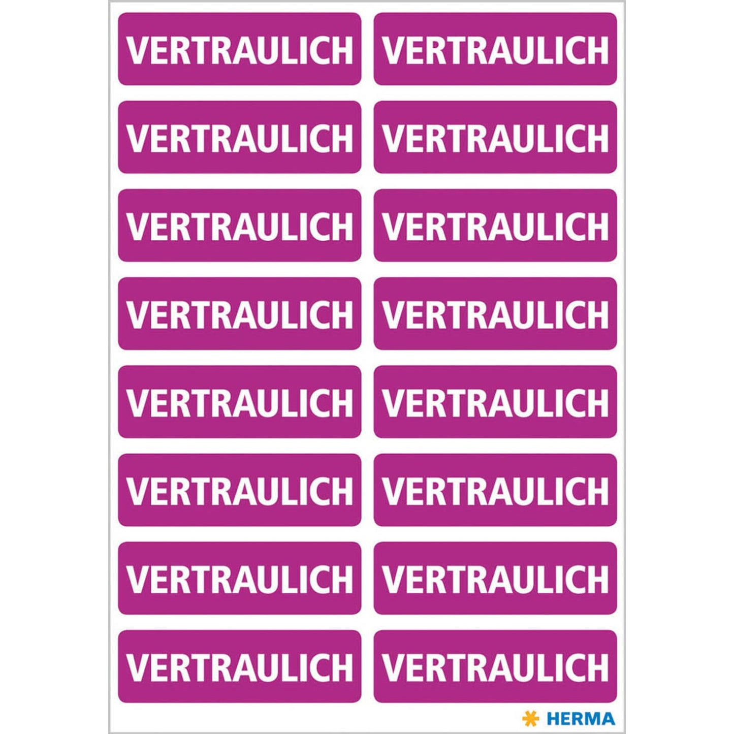 HERMA Hinweisetiketten Vertraulich, lila 40,0 x 12,5 mm, 5x 320 Etiketten | 15037 | 1 Pack = 5 Beutel