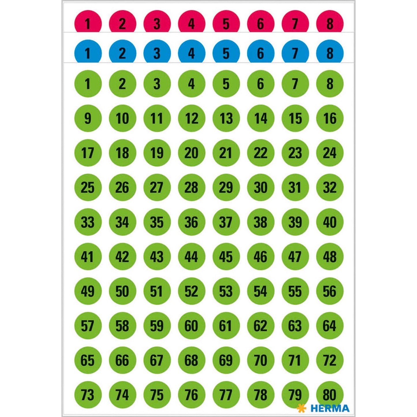 HERMA Klebenummern Zahlen, 10x 160 Etiketten | 4129 | 1 Pack = 10 Beutel