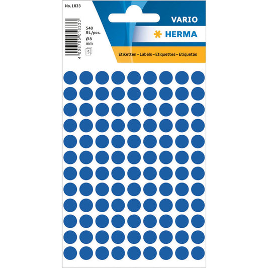 HERMA Klebepunkte dunkelblau Ø 8,0 mm | 1833 | 1 Pack = 5.400 St.
