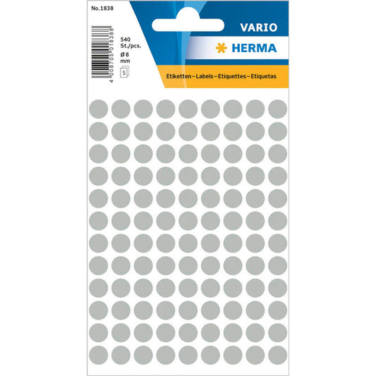 HERMA Klebepunkte grau Ø 8,0 mm | 1838 | 1 Pack = 5.400 St.