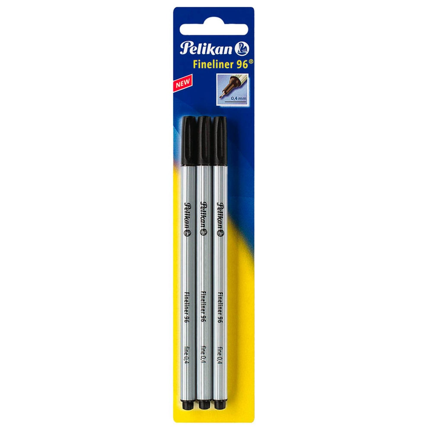 Pelikan 96 Fineliner schwarz 0,4 mm | 100436098 | 1 Pack = 3 St.
