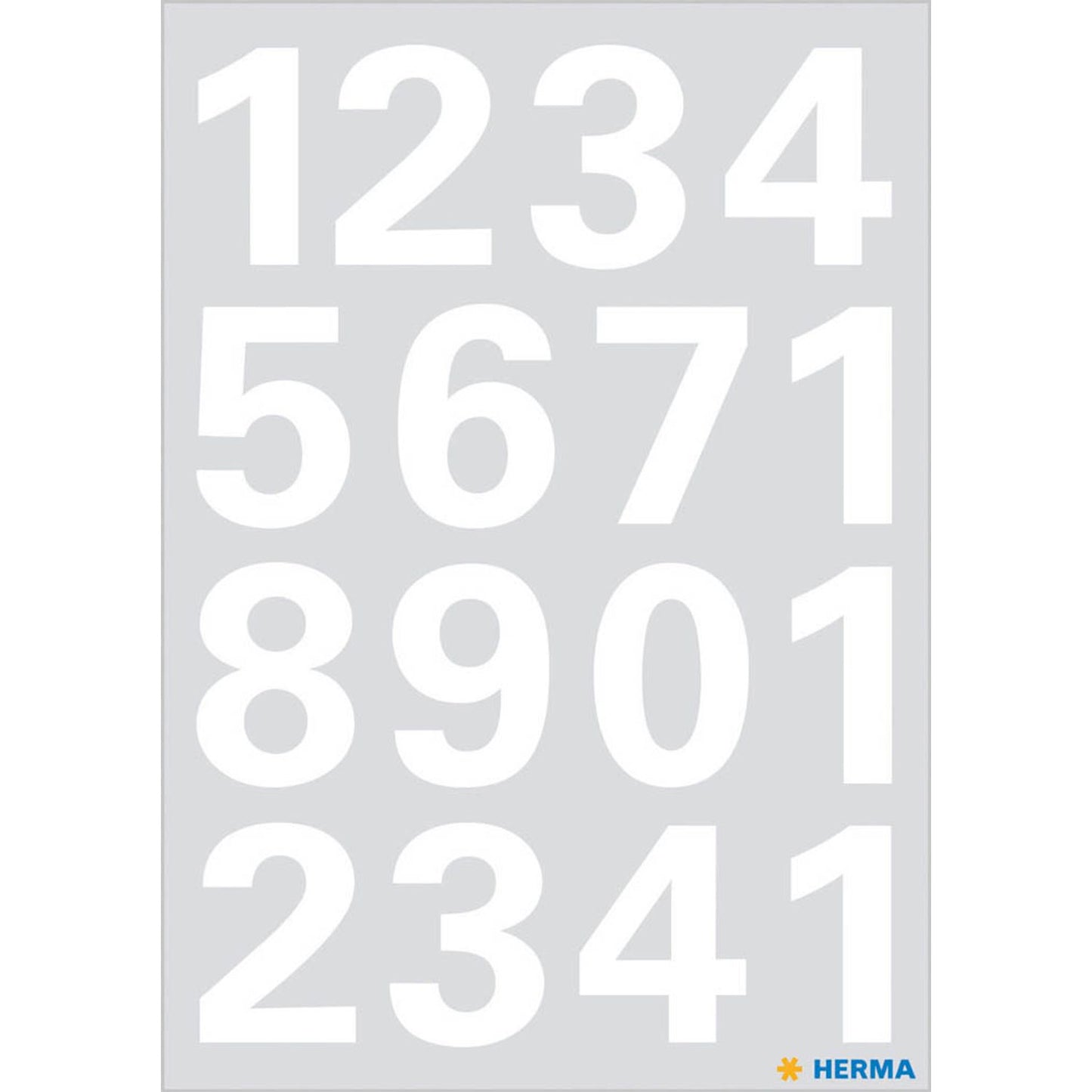 HERMA Klebenummern Zahlen, weiß, 10x 32 Etiketten | 4170 | 1 Pack = 10 Beutel