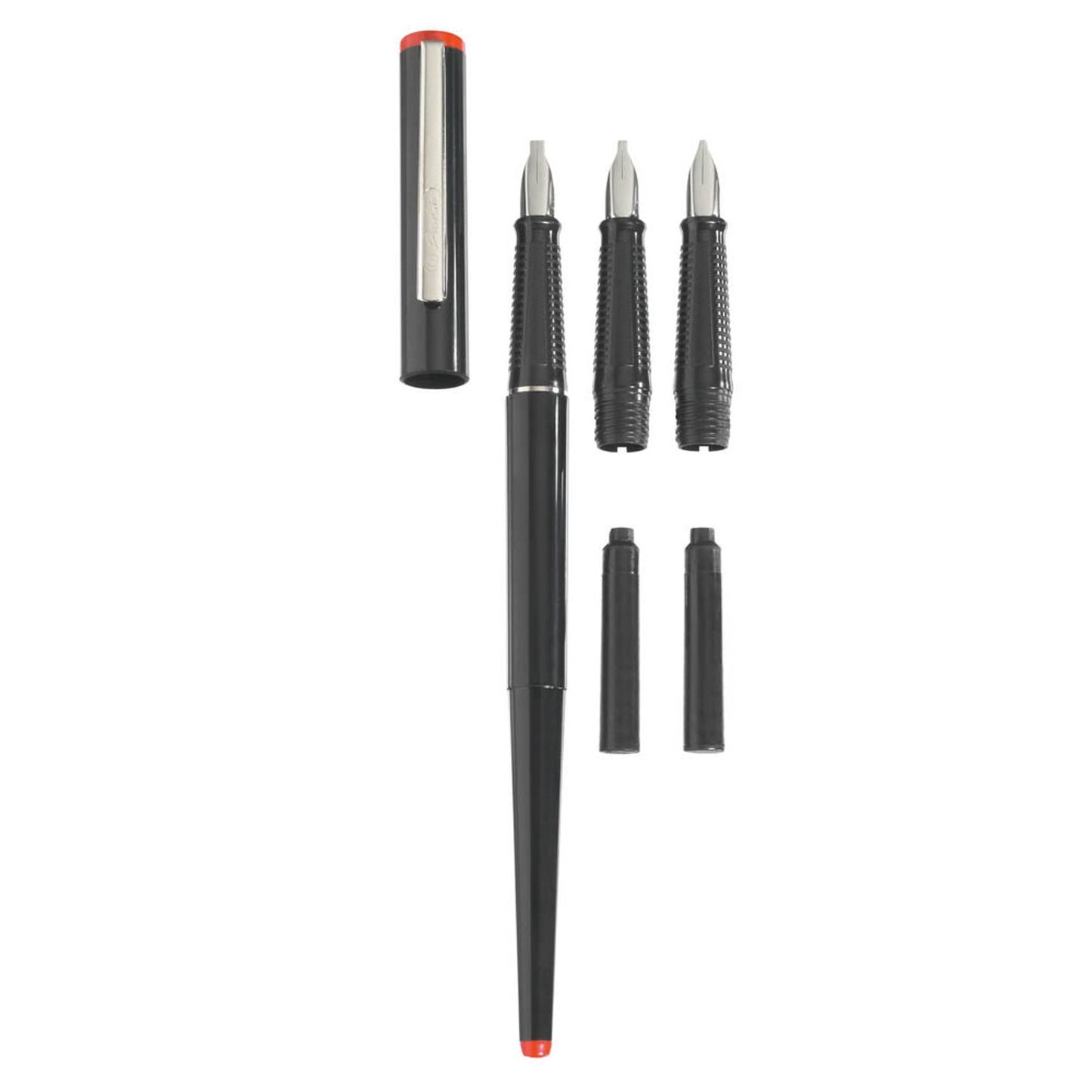 herlitz Patronenfüller schwarz Kalligraphie-Feder 1,1 / 1,5 / 2,3 mm | 300010384 | 1 Set = 3 St.