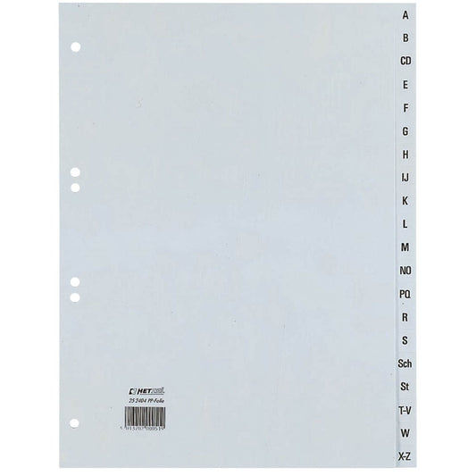 HETZEL Ordnerregister Vollformat A-Z grau 20-teilig | 25240481