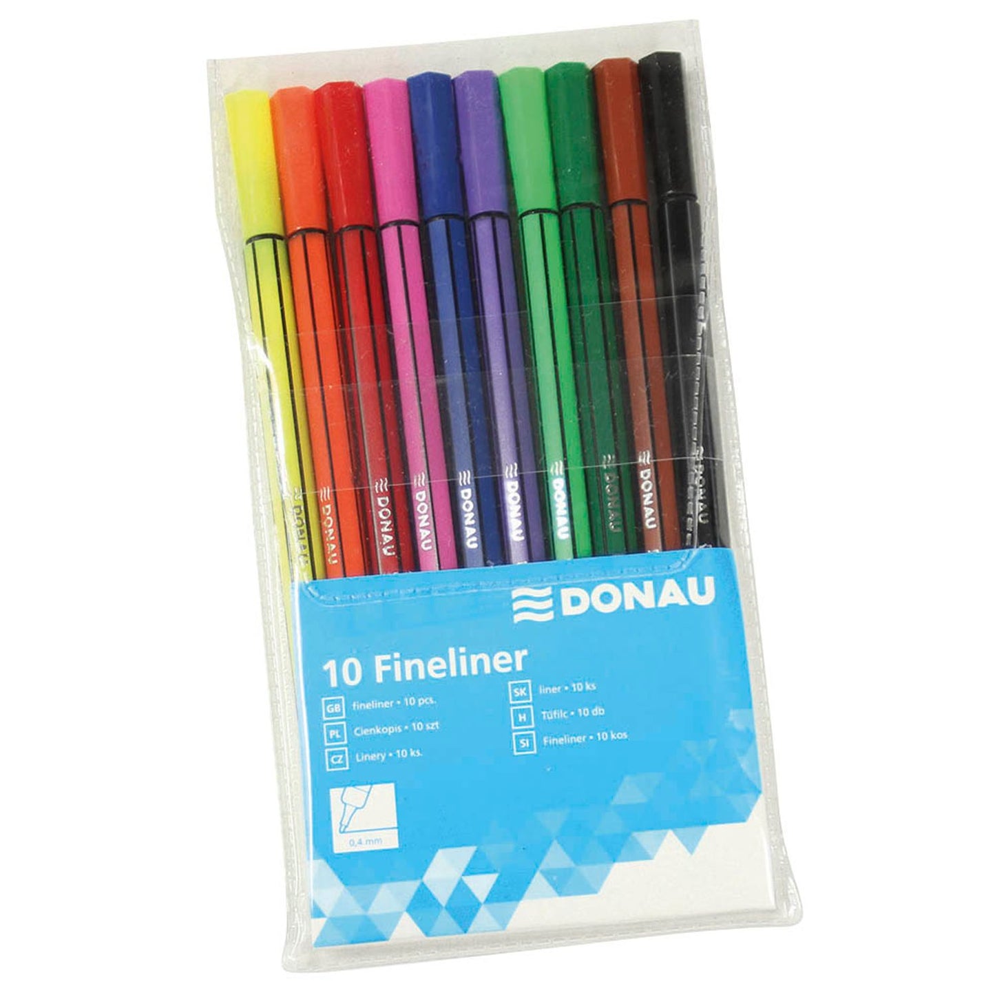 DONAU Fineliner farbsortiert 0,4 mm | 330257099 | 1 Pack = 10 St.