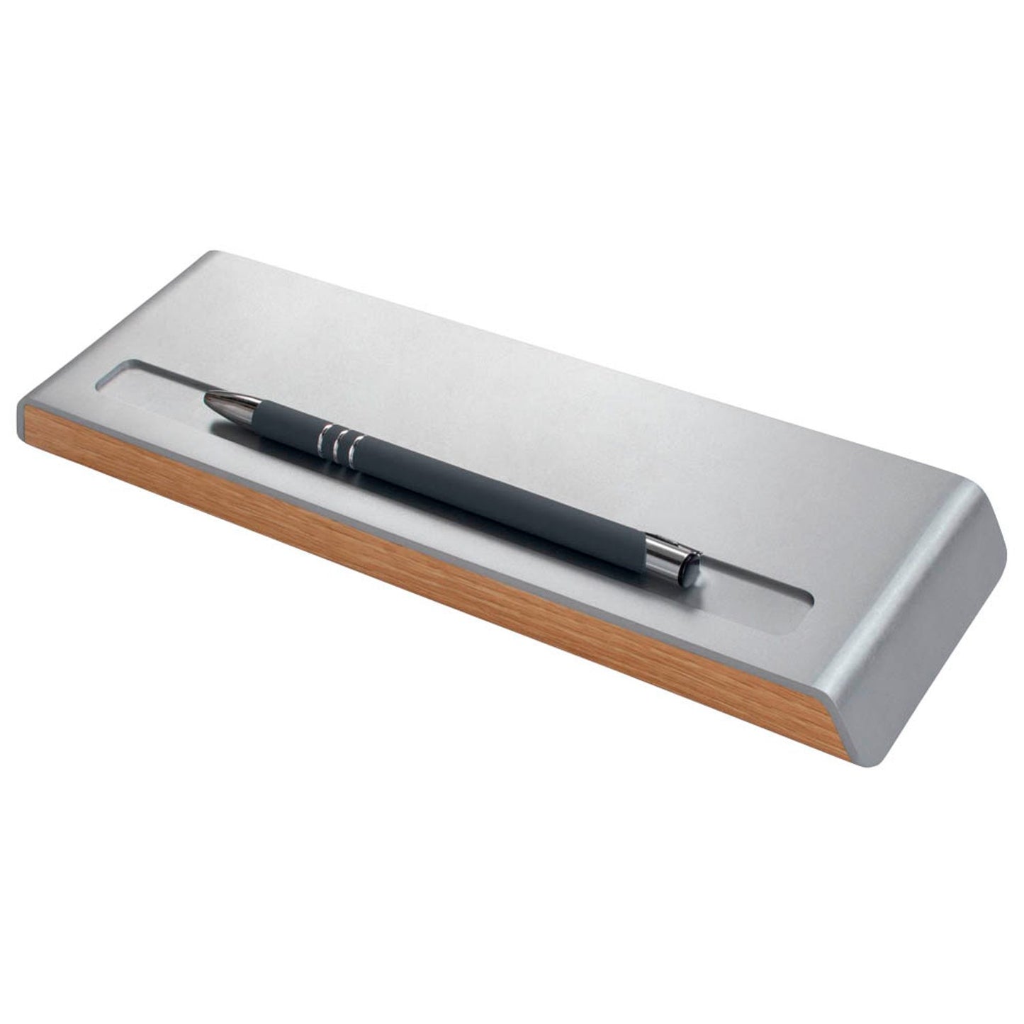 SIGEL Stiftablage Smartstyle silber/holzfarben Acryl/Filz 24,0 x 7,5 x 2,3 cm | SA401