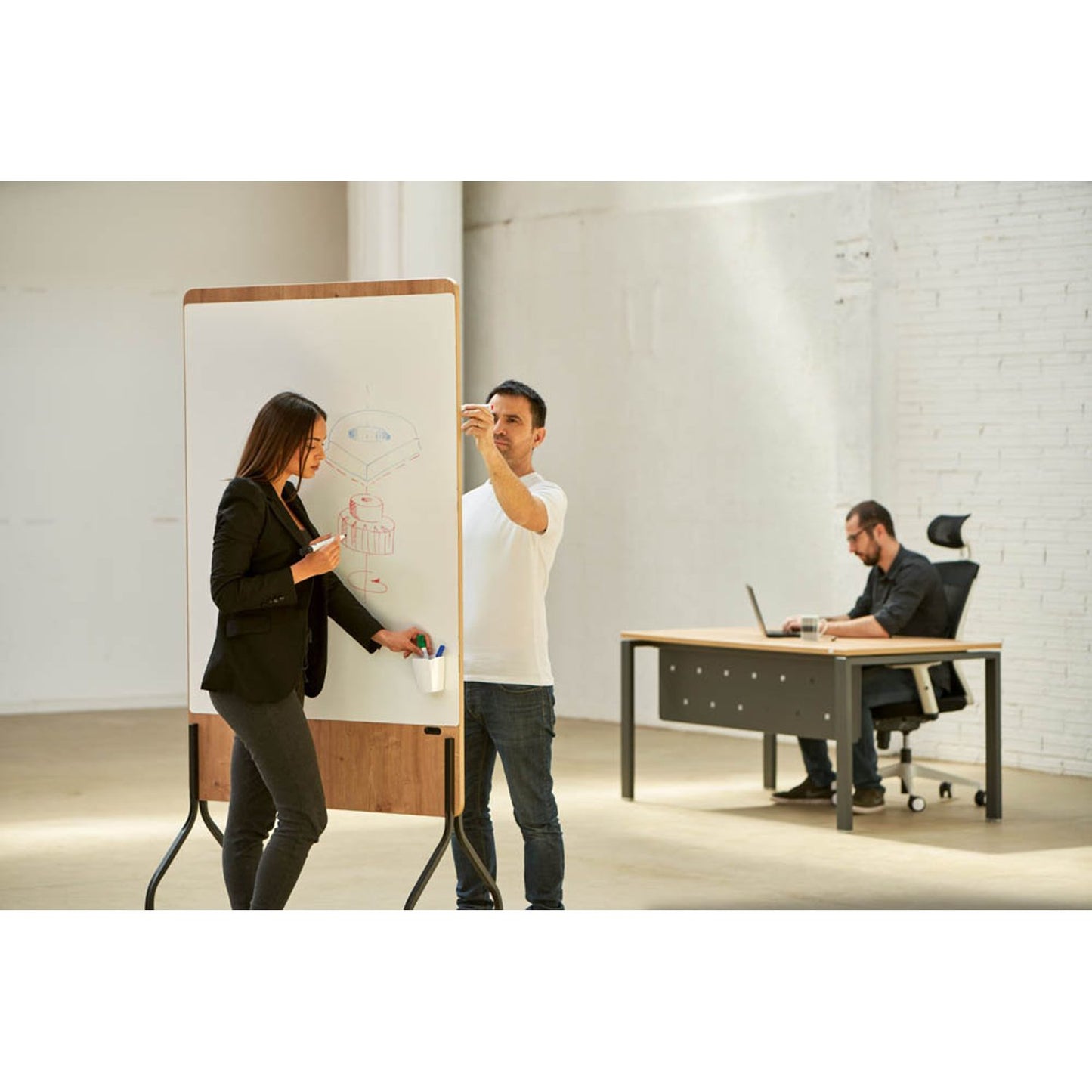 rocada mobiles Whiteboard Natural 100,0 x 120,0 cm weiß lackierter Stahl | NAT8100