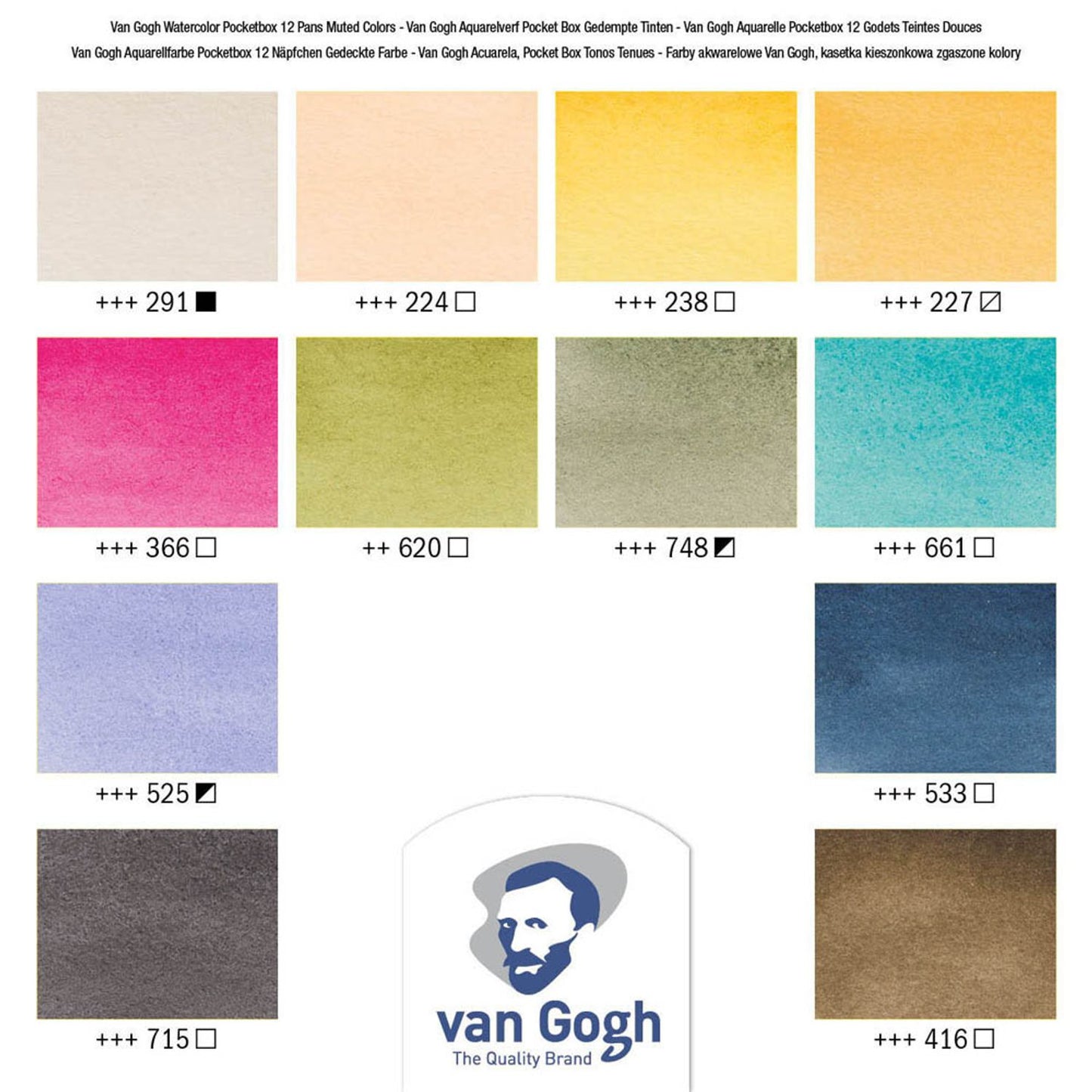 van Gogh Pocket Box Muted Colours Wasserfarbkasten 12 Farben | 20808644