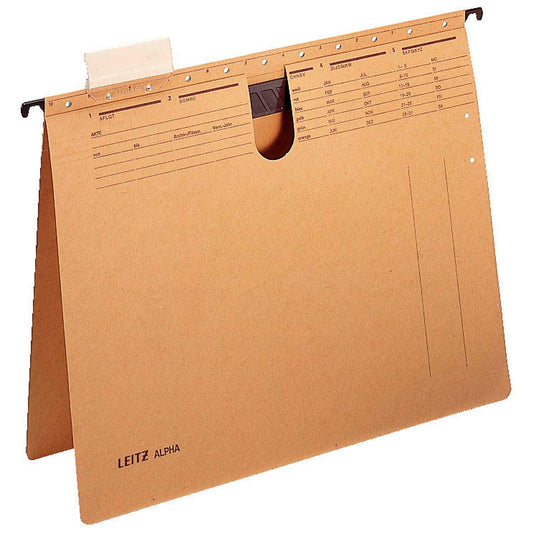 LEITZ Hängehefter ALPHA® 1989 Karton naturbraun 2 x kaufmännische Heftung | 19890000 | 1 Pack = 25 St.