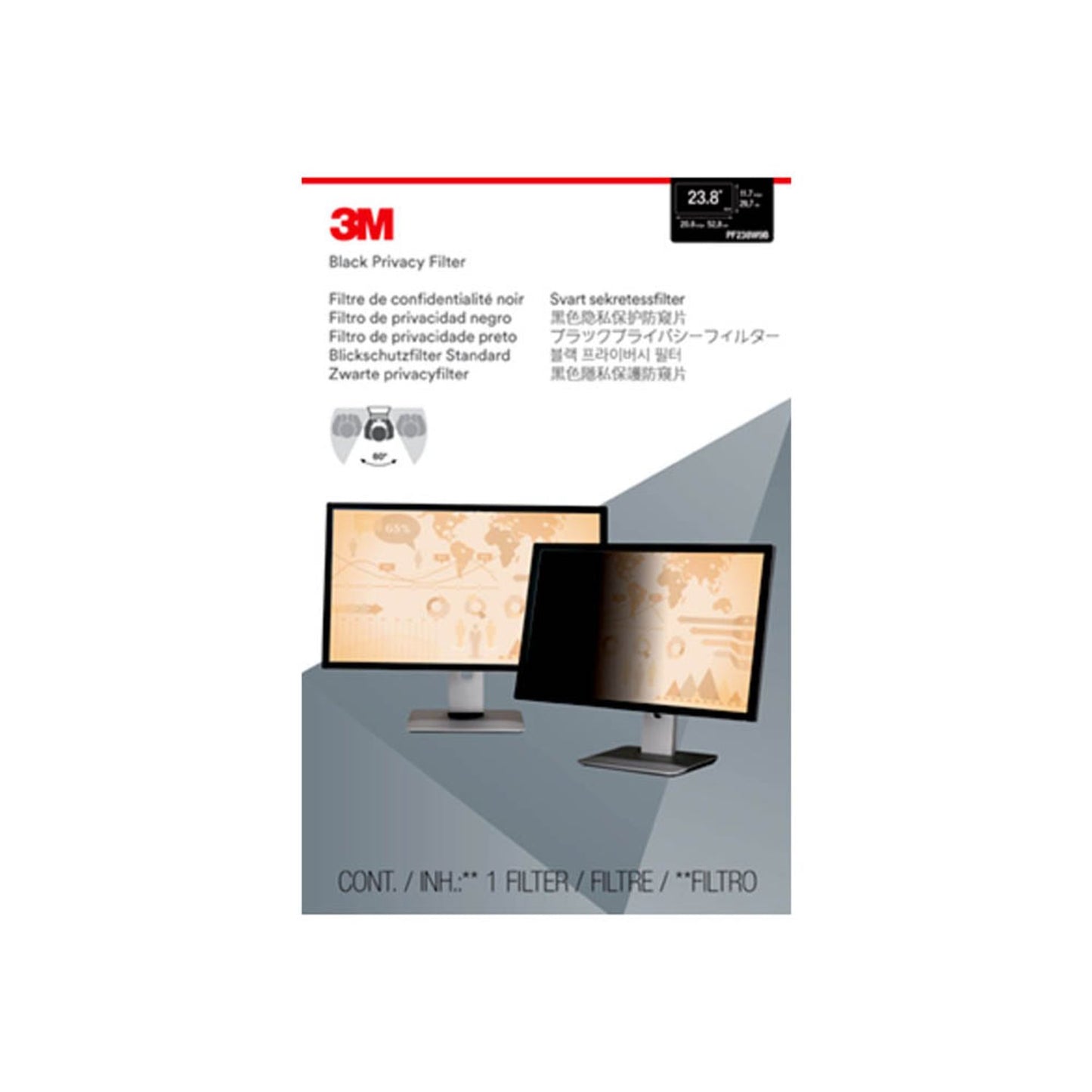 3M PF280W9B Display-Blickschutzfolie für 71,1 cm (28,0 Zoll) | 7100143039