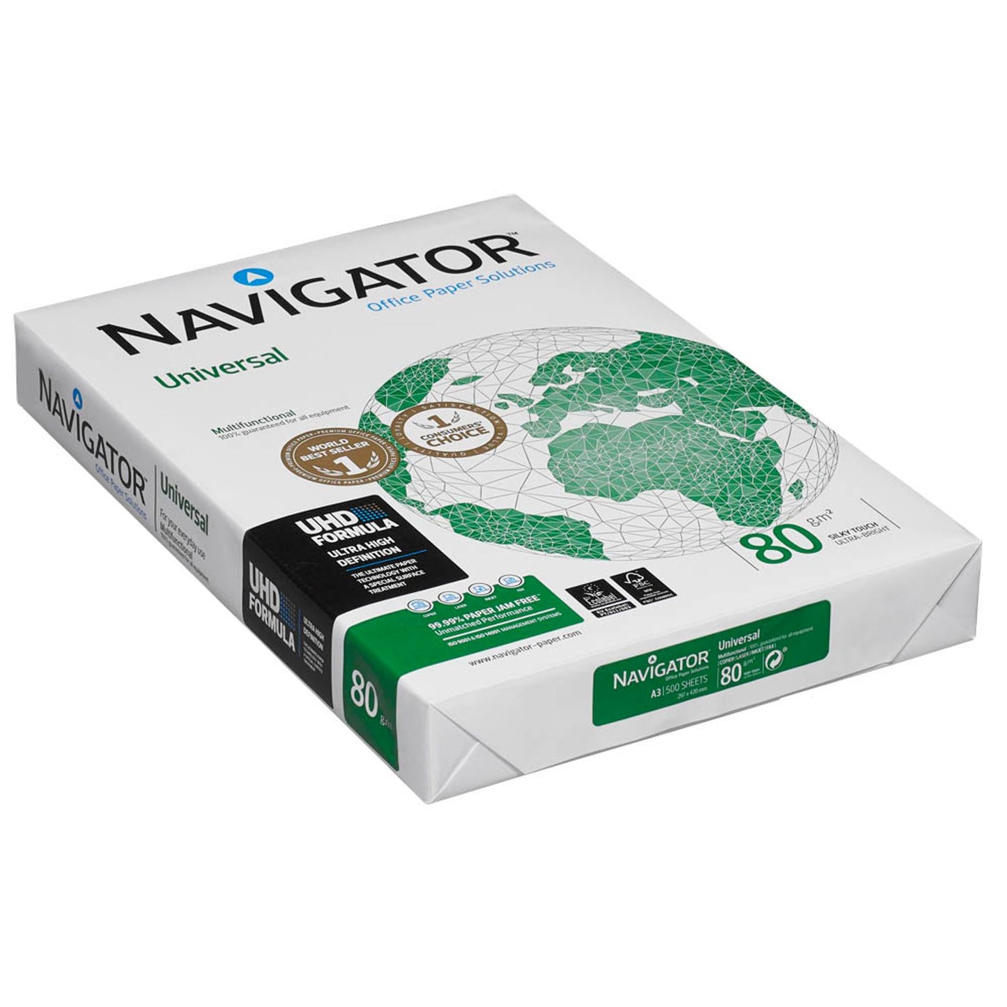 NAVIGATOR Kopierpapier Universal DIN A3 80 g/qm | N80A3 | 1 Pack = 500 Blatt
