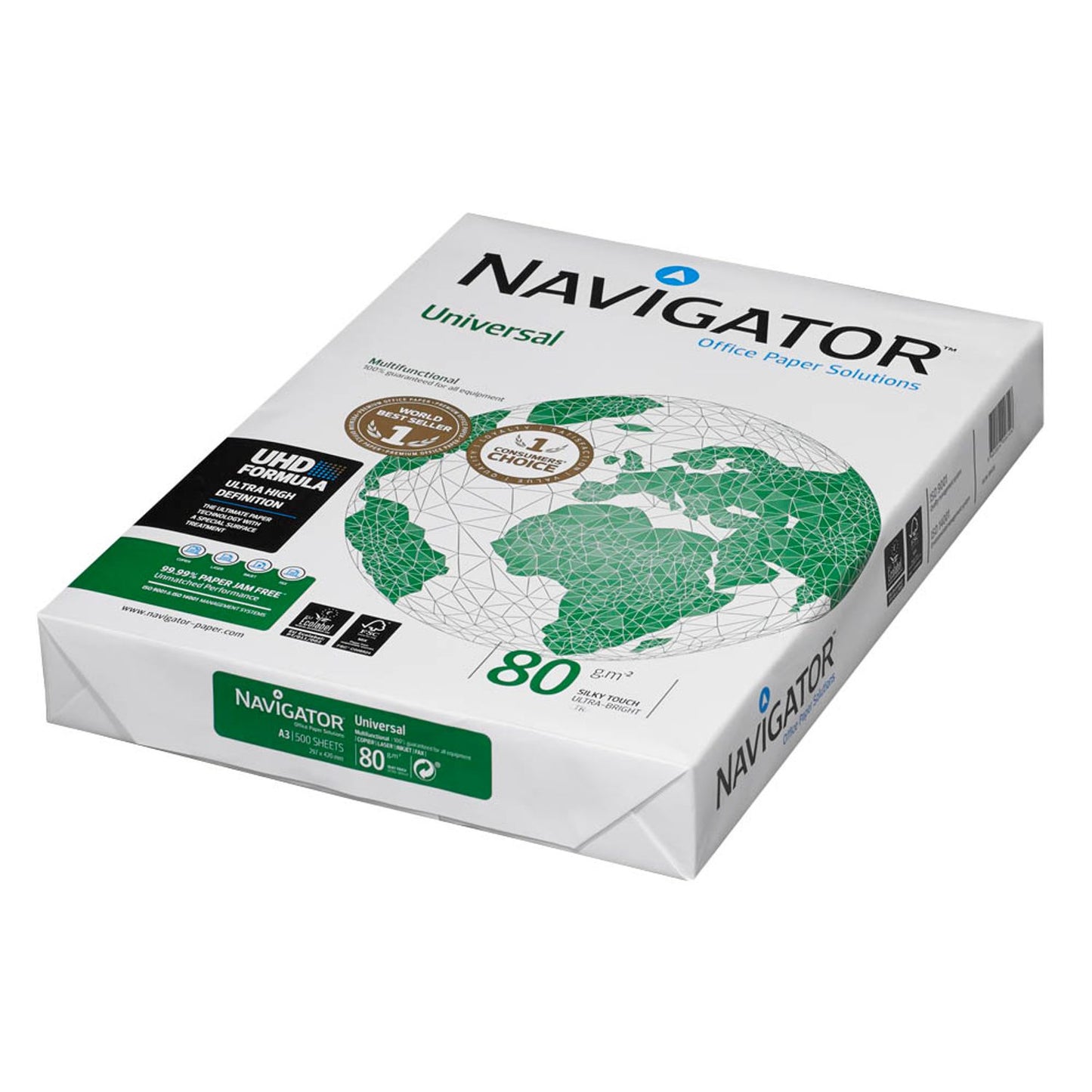 NAVIGATOR Kopierpapier Universal DIN A3 80 g/qm | N80A3 | 1 Pack = 500 Blatt