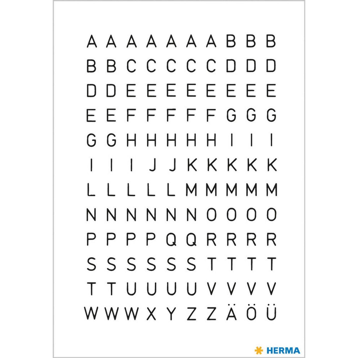 HERMA Klebebuchstaben Buchstaben A-Z, schwarz, 240 Etiketten | 4154 | 1 Pack = 240 St.