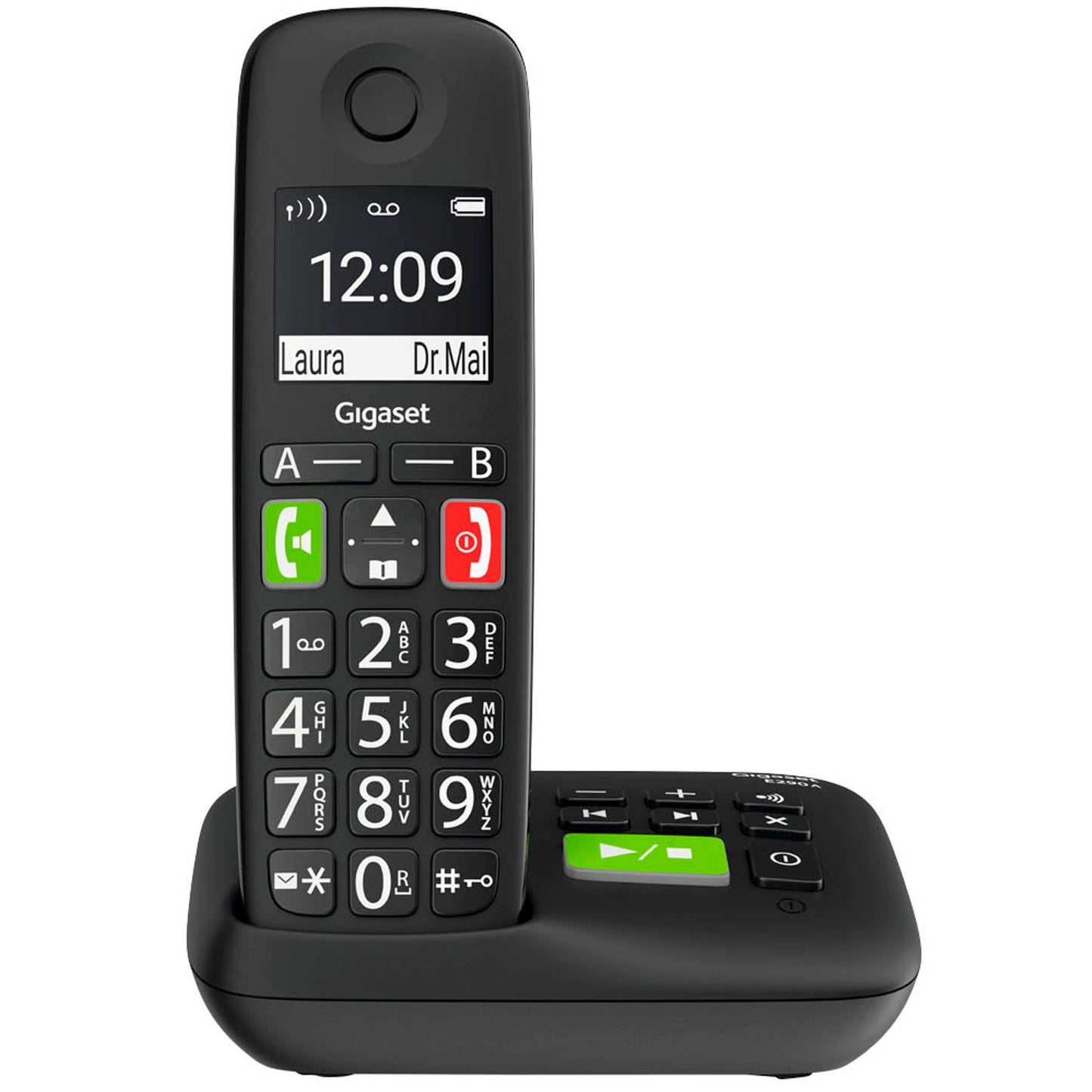 Gigaset E290A Schnurloses Telefon mit Anrufbeantworter schwarz | S30852-H2921-B101