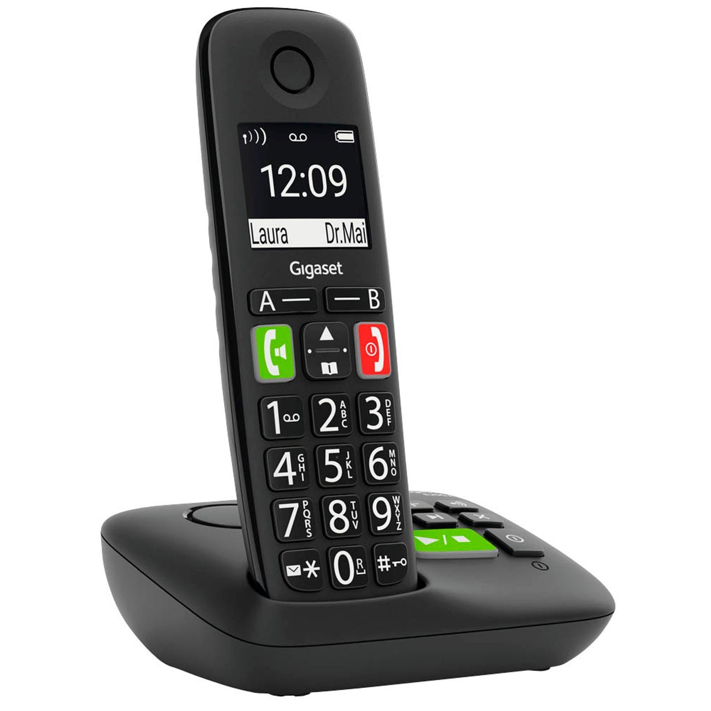 Gigaset E290A Schnurloses Telefon mit Anrufbeantworter schwarz | S30852-H2921-B101