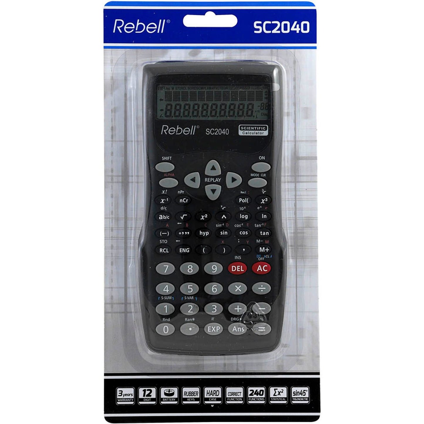 Rebell SC2040 Wissenschaftlicher Taschenrechner schwarz | RE-SC2040BX
