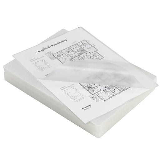 LMG Sticky Side, non permanent Laminierfolien glänzend für A4 80 micron selbstklebender Rücken | LMGA4-80-STS | 1 Pack = 100 St.