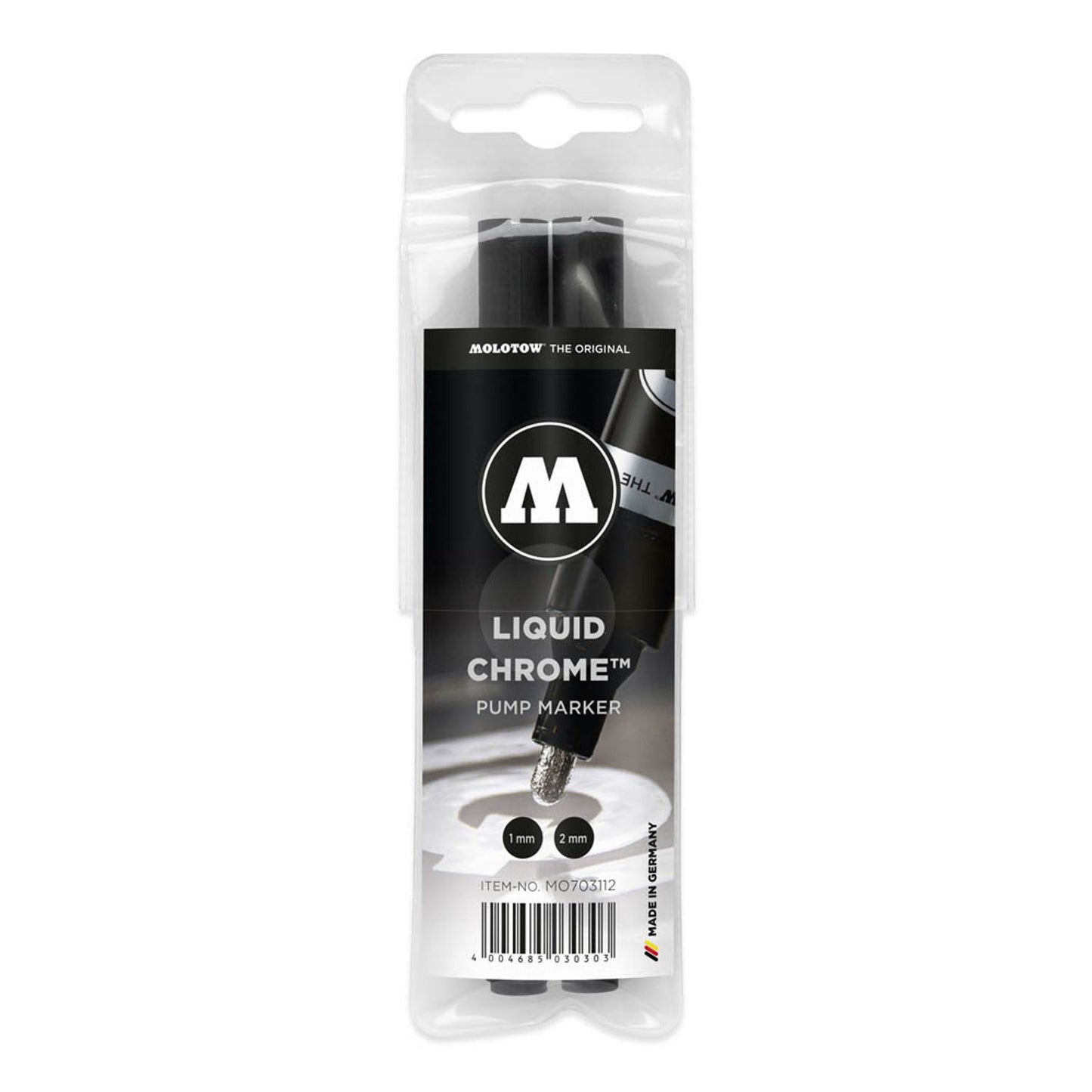 MOLOTOW LIQUID CHROME™ Acrylstifte chrom 1,0 - 2,0 mm | 52-MO703112 | 1 Pack = 2 St.