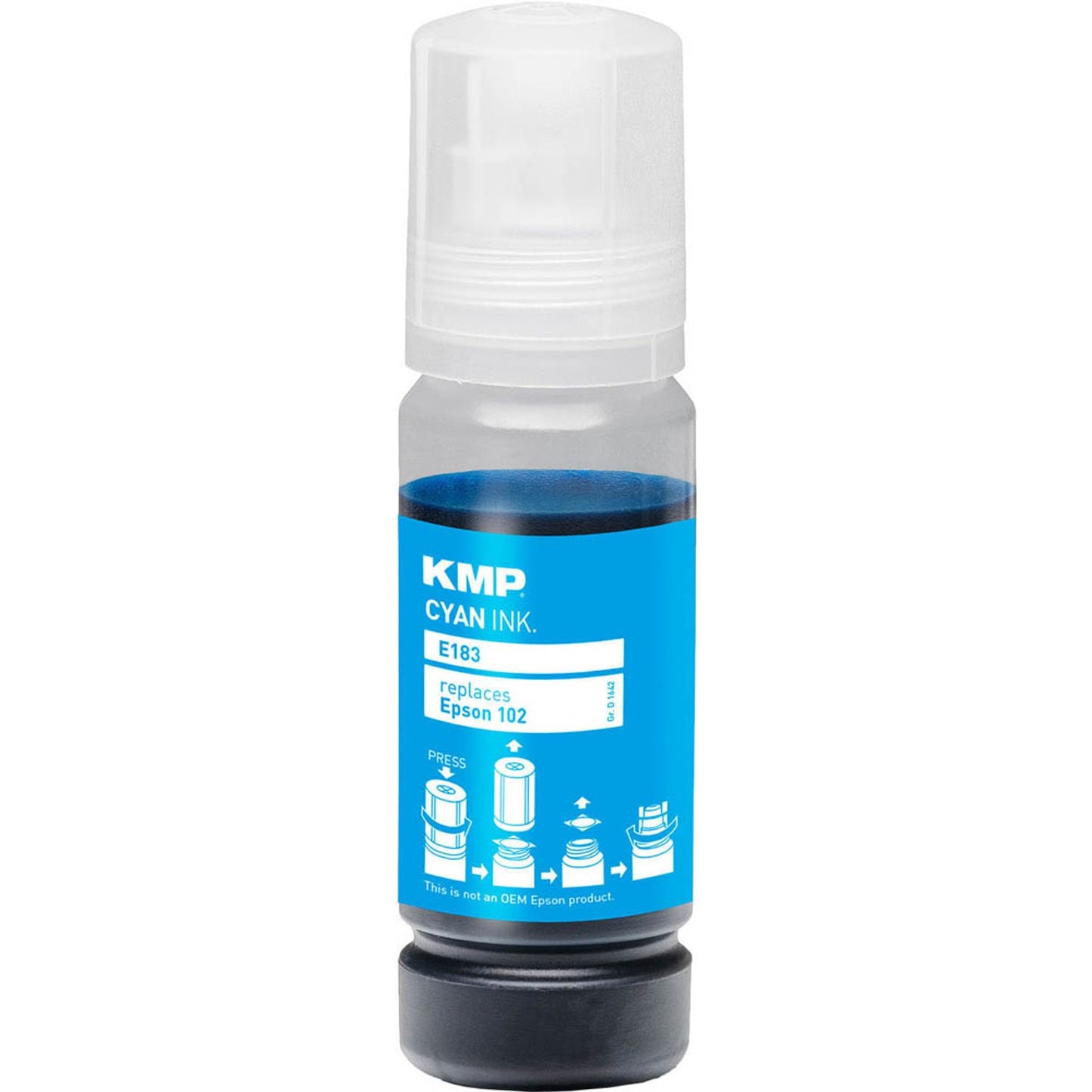 KMP E183 cyan Tintenflasche kompatibel zu EPSON 102/T03R24 | 1642,0003