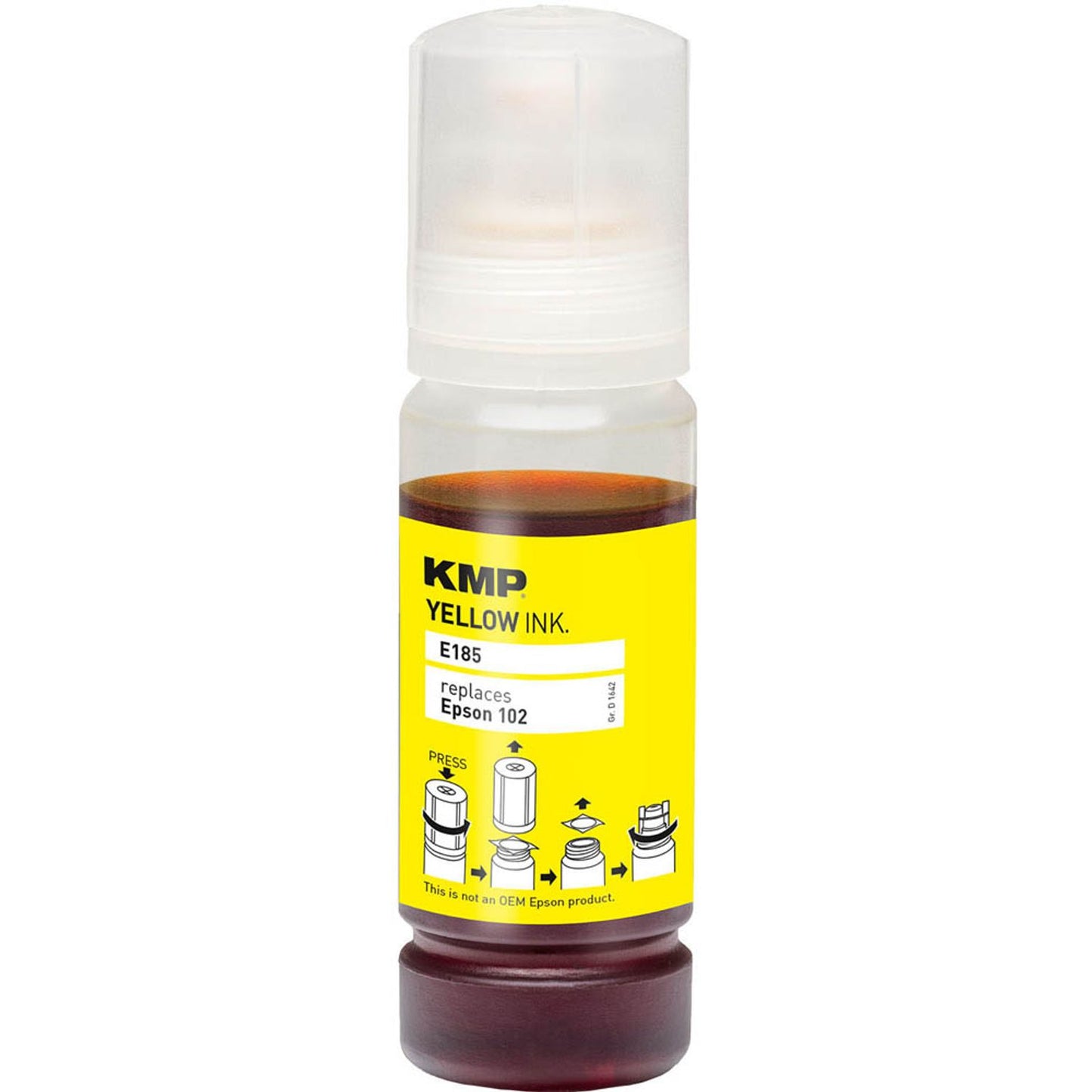 KMP E185 gelb Tintenflasche kompatibel zu EPSON 102/T03R44 | 1642,0009