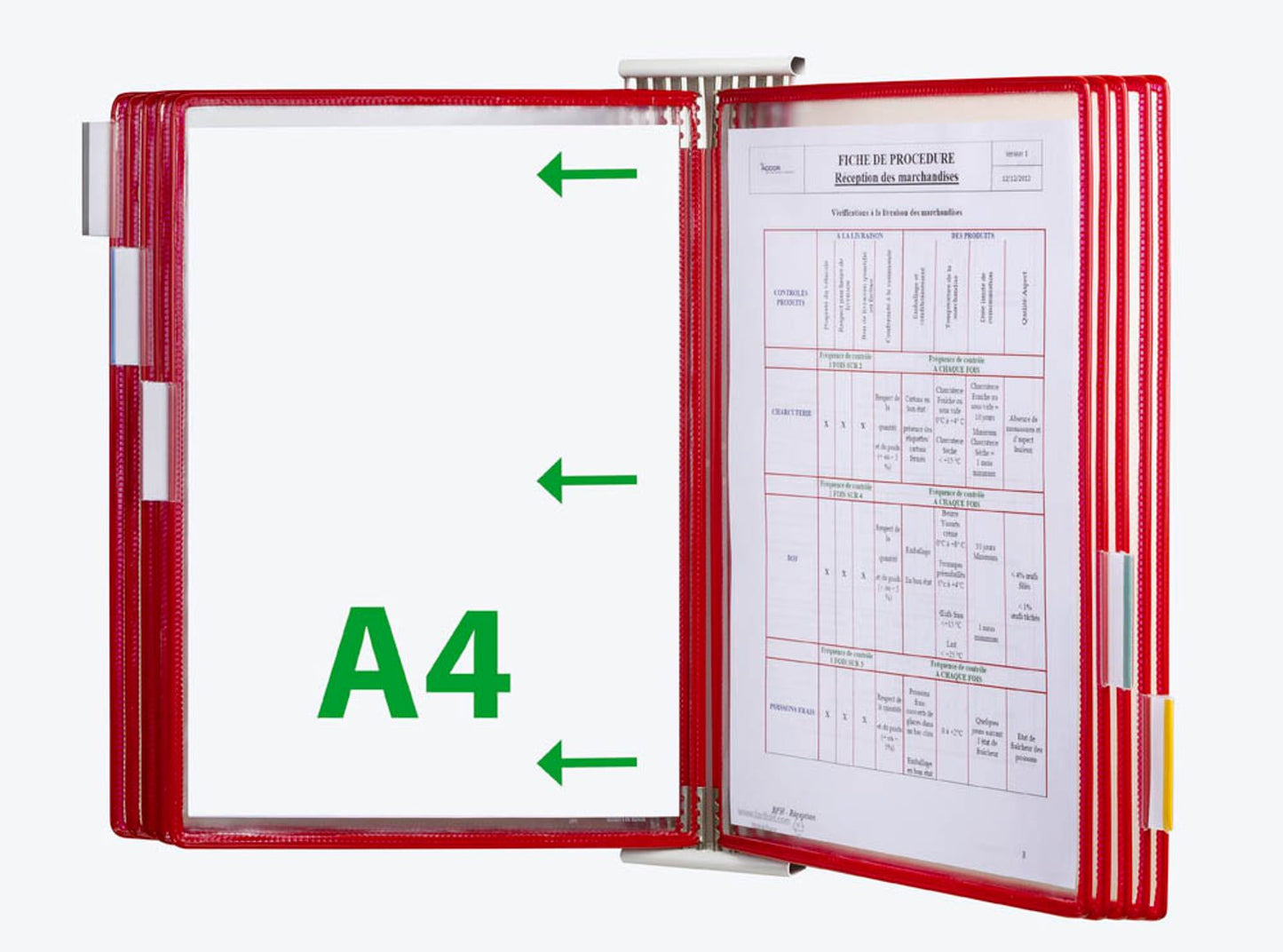 tarifold Wand-Sichttafelsystem DIN A4 mit 10 St. Sichttafeln