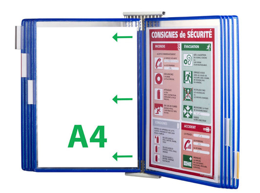 tarifold Wand-Sichttafelsystem DIN A4 mit 10 St. Sichttafeln