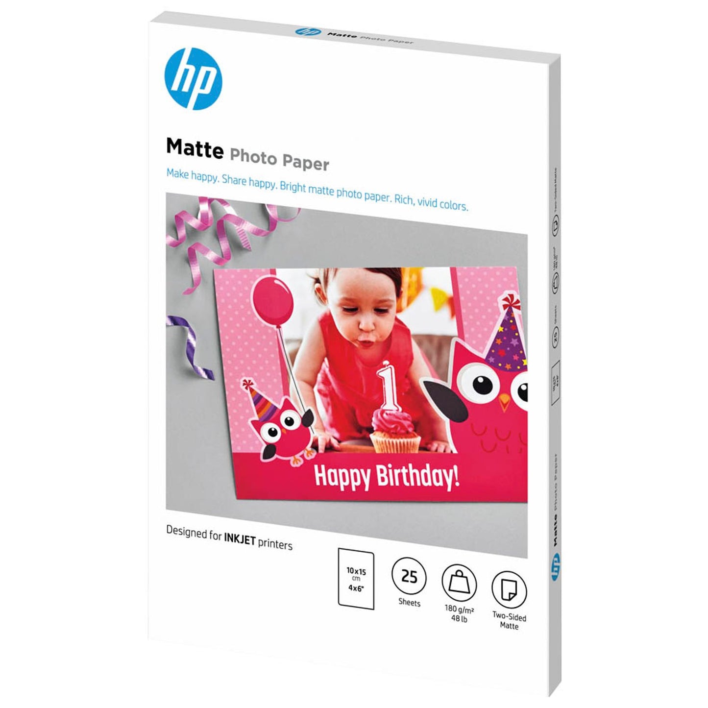 HP Fotopapier 10,0 x 15,0 cm matt 180 g/qm | 7HF70A | 1 Pack = 25 Blatt