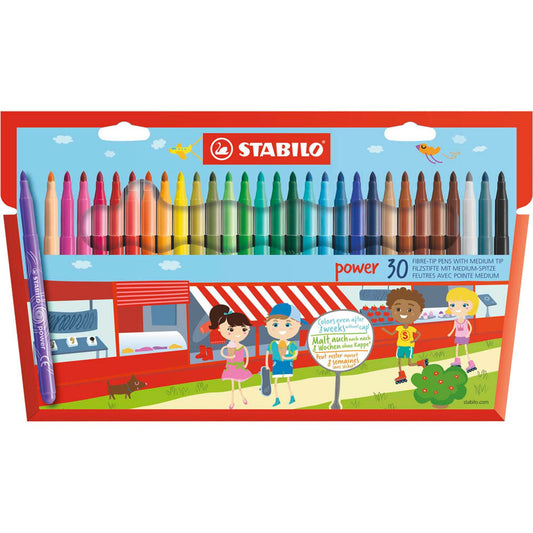 STABILO power Filzstifte farbsortiert | 280/30-01 | 1 Pack = 30 St.
