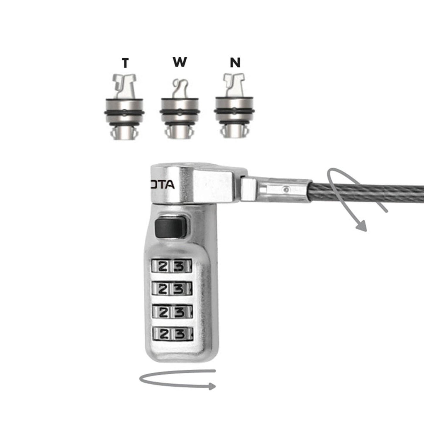 DICOTA Universal Security Cable Lock 3 combination Notebookschloss 2,0 m | D31713
