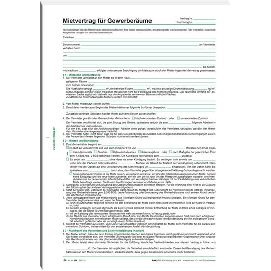 RNK-Verlag Mietverträge für Gewerberäume | 598/10 | 1 Pack = 10 St.