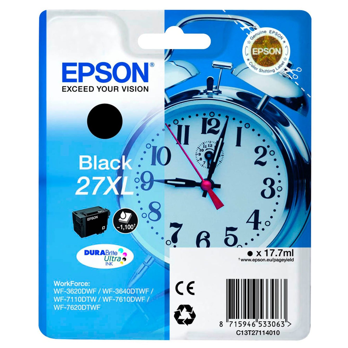 EPSON 27XL / T2711XL schwarz Druckerpatrone | C13T27114012