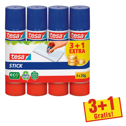 tesa + 1 GRATIS: 3 ecoLogo Klebestifte 20,0 g + GRATIS | 57088-00200-03 | 1 Aktionspack = 3 St.