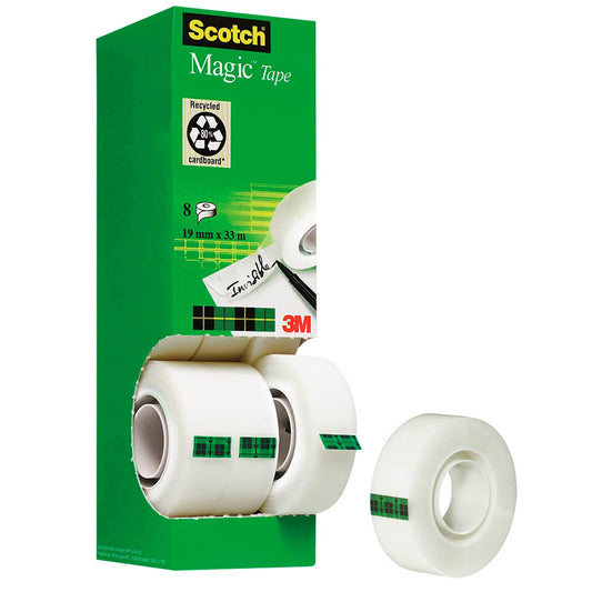 Scotch Magic™ Tape Klebefilm matt 19,0 mm x 33,0 m | 8-1933R8 | 1 Pack = 8 Rollen