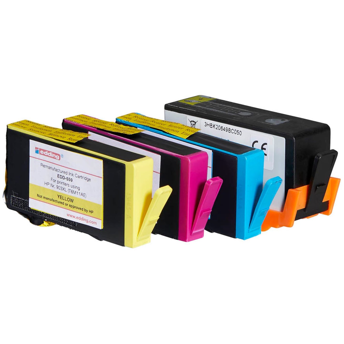 edding EDD-560 schwarz, cyan, magenta, gelb Druckerpatronen kompatibel zu HP 903XL (3HZ51AE), 4er-Set | 18-560 | 1 Pack = 4 St.
