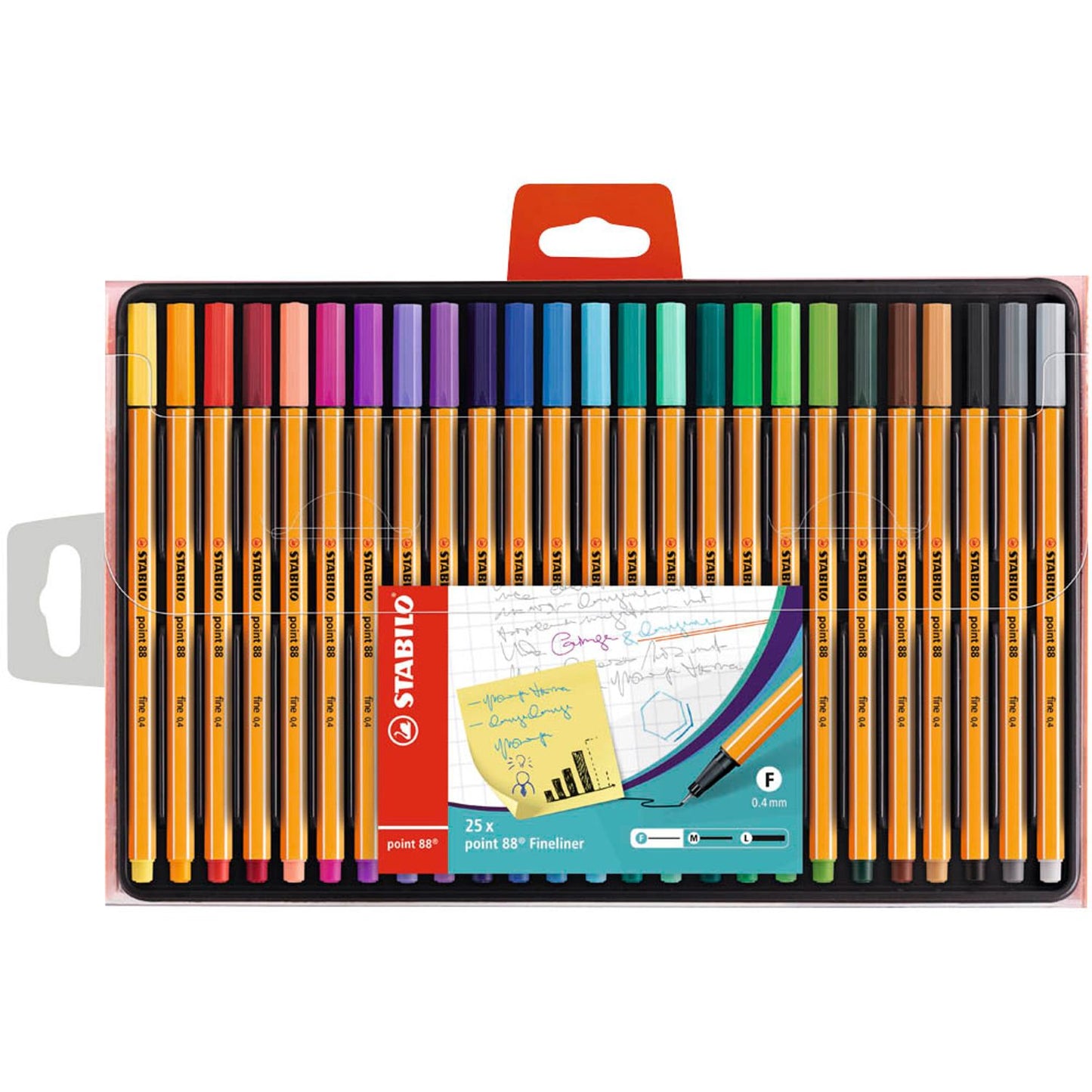 STABILO point 88 Fineliner farbsortiert 0,4 mm | 8825-1 | 1 Pack = 25 St.