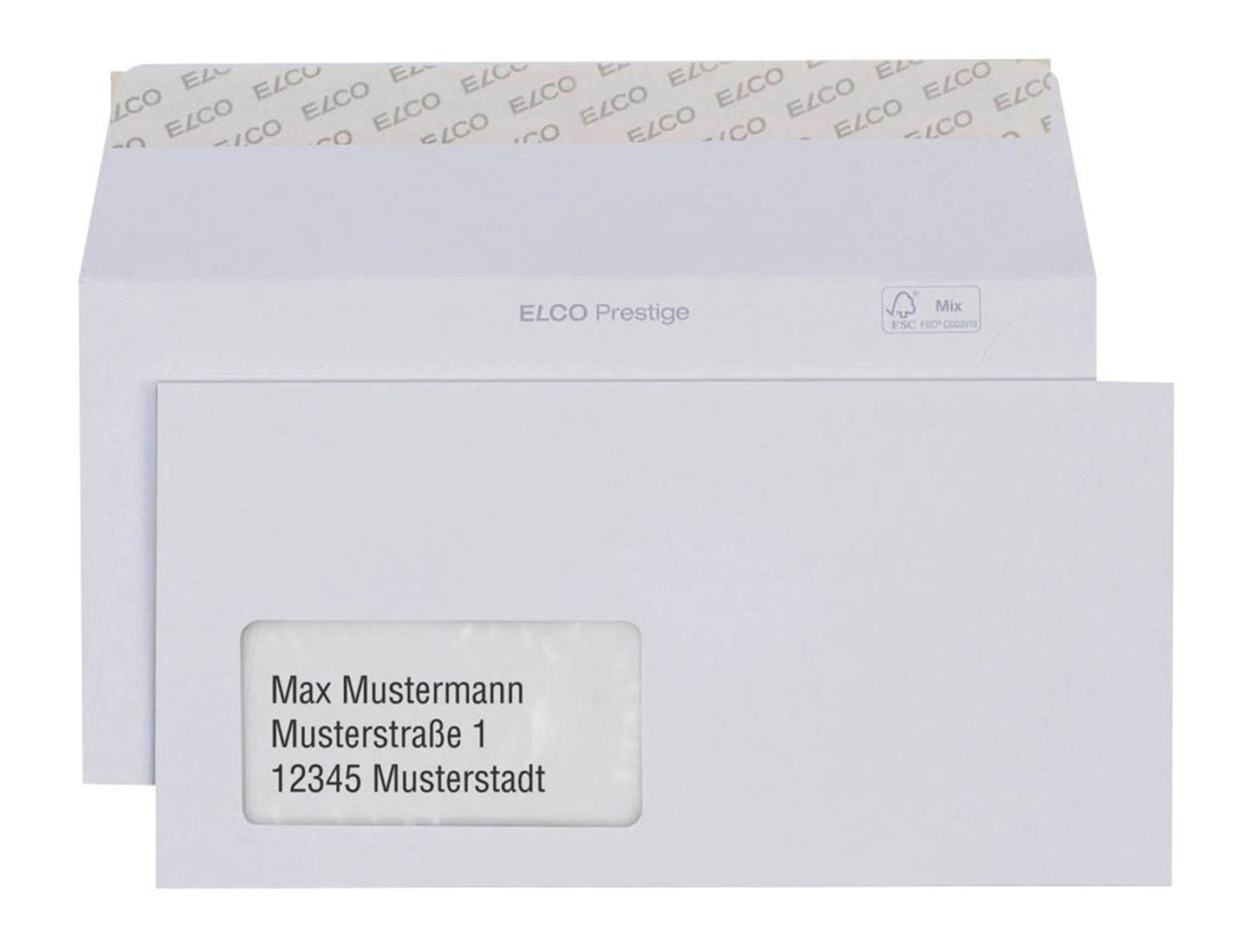 ELCO Briefumschläge Prestige DIN lang+ hochweiß haftklebend 250 St.