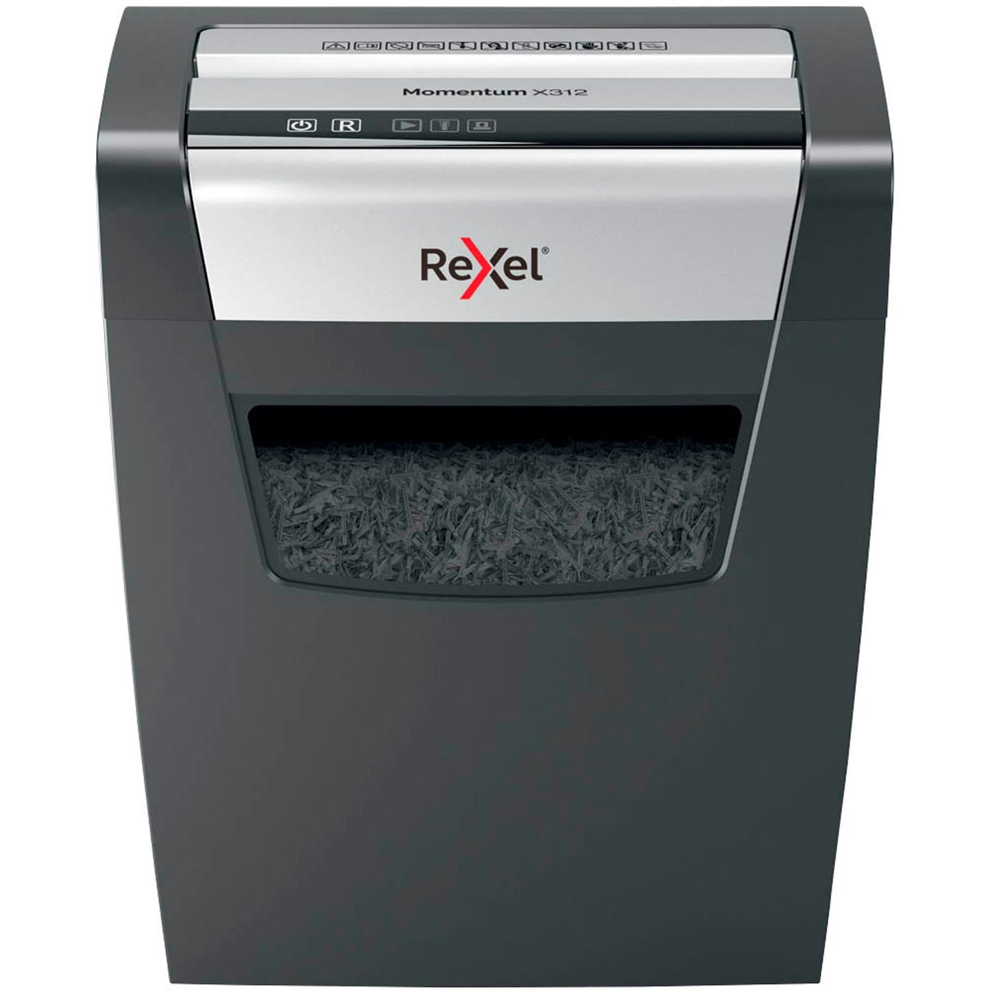 Rexel Momentum X312 Aktenvernichter mit Partikelschnitt P-3, 5 x 42 mm, bis , schwarz | 2104572EU