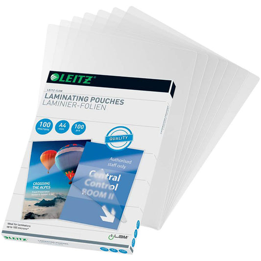 LEITZ Laminierfolien glänzend für A4 100 micron | 33826 | 1 Pack = 100 St.