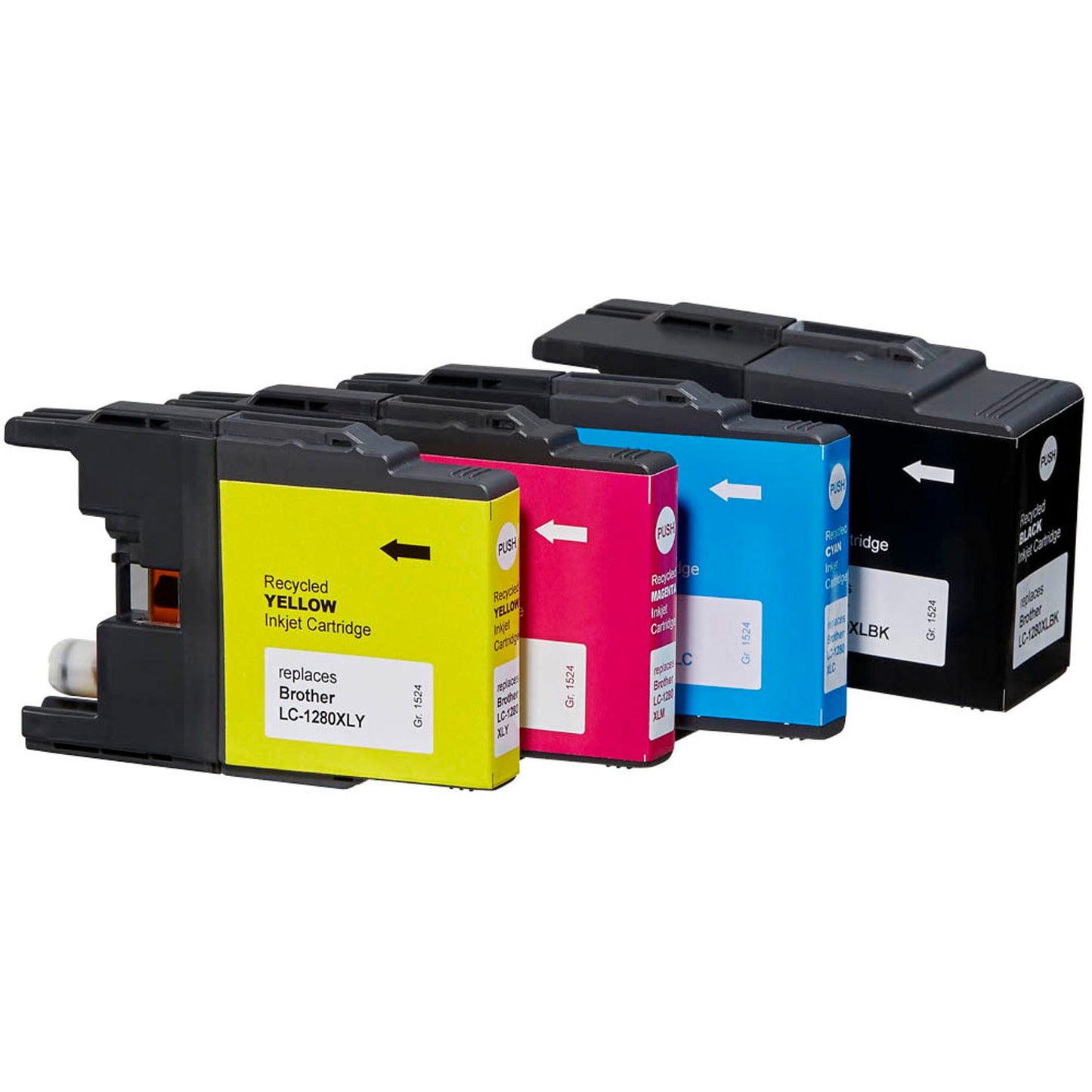 dots schwarz, cyan, magenta, gelb Druckerpatronen kompatibel zu brother LC-1280XLVALBP, 4er-Set | 1524,4005-DOTS | 1 Pack = 4 St.