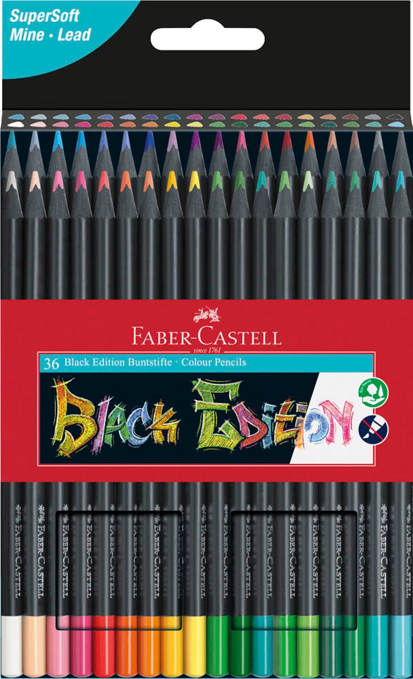 FABER-CASTELL Black Edition Buntstifte farbsortiert