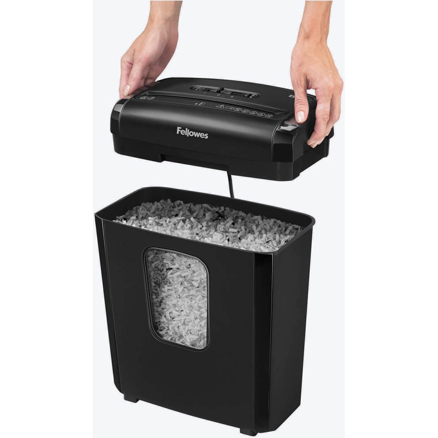 Fellowes Powershred 6M Aktenvernichter mit Partikelschnitt P-4, 4 x 12 mm, bis , schwarz | 4631101