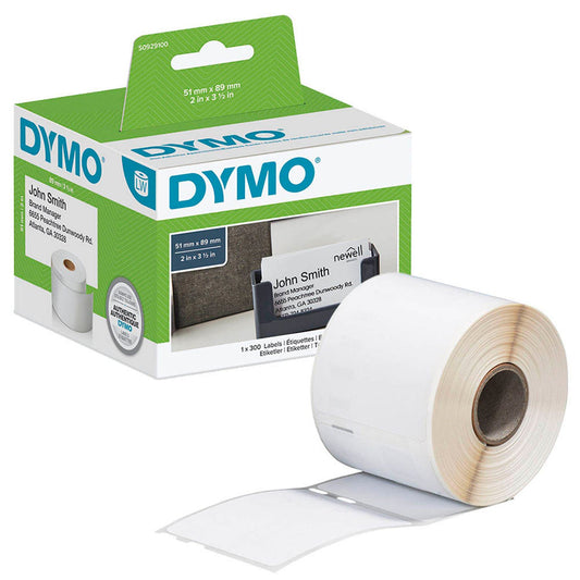 DYMO Etikettenrolle für Etikettendrucker weiß, 51,0 x 89,0 mm, 1 x 300 Etiketten | S0929100 | 1 Pack = 300 Etiketten