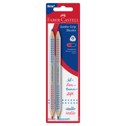 FABER-CASTELL Jumbo Grip Silbenstifte mehrfarbig | 201734 | 1 Pack = 2 St.