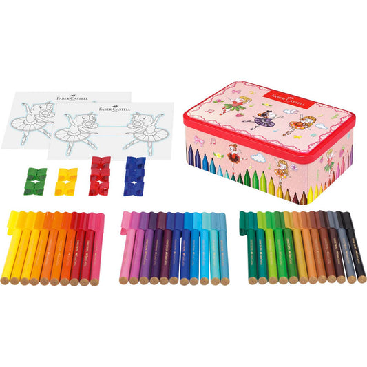 FABER-CASTELL Connector Ballerina Filzstifte farbsortiert | 155534 | 1 Pack = 33 St.