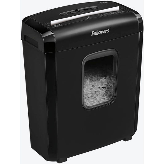 Fellowes Powershred 6M Aktenvernichter mit Partikelschnitt P-4, 4 x 12 mm, bis , schwarz | 4631101
