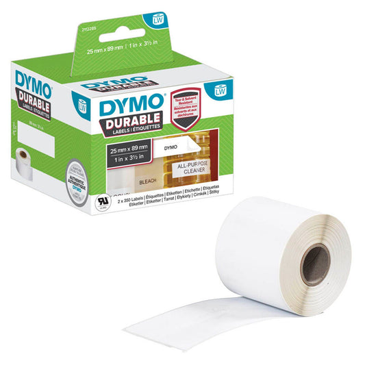 DYMO Etikettenrollen für Etikettendrucker 1933081 weiß, 25,0 x 89,0 mm, 2 x 350 Etiketten | 2112285 | 1 Pack = 2x 350 Etiketten