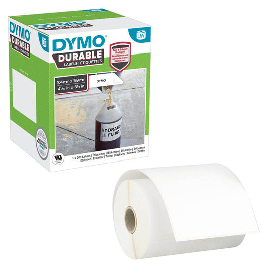DYMO Etikettenrolle für Etikettendrucker 1933086 weiß, 104,0 x 159,0 mm, 1 x 200 Etiketten | 2112287 | 1 Pack = 200 Etiketten