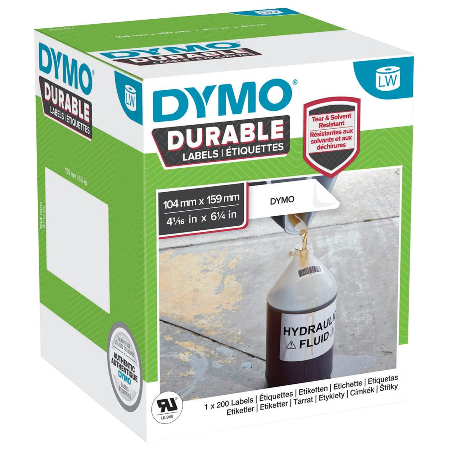DYMO Etikettenrolle für Etikettendrucker 1933086 weiß, 104,0 x 159,0 mm, 1 x 200 Etiketten | 2112287 | 1 Pack = 200 Etiketten